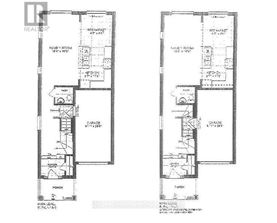 A floor plan of a house with two bedrooms and a garage.