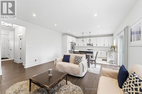 A modern living room with a coffee table and a sofa.