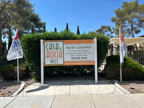 A sign for Casa de Lucia West advertises new leasing.