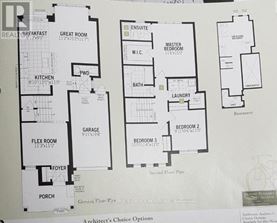 A floor plan for a home with a breakfast nook, great room, and multiple bedrooms and bathrooms.