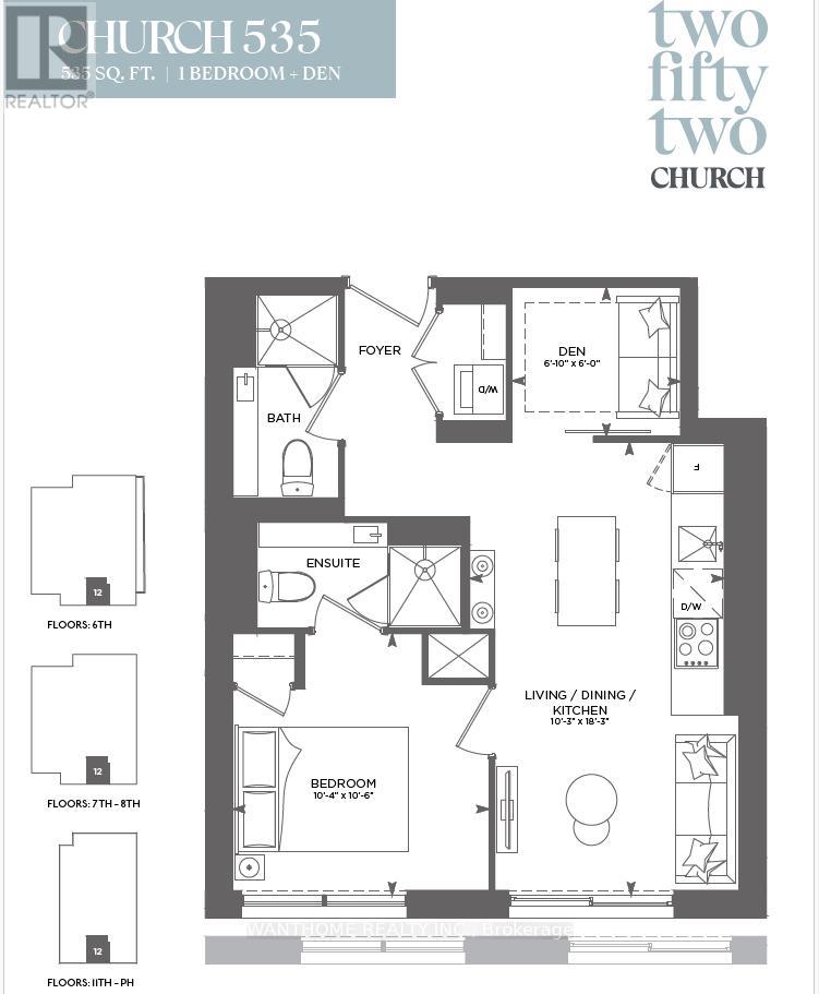 A floor plan for a two bedroom, two bathroom apartment.