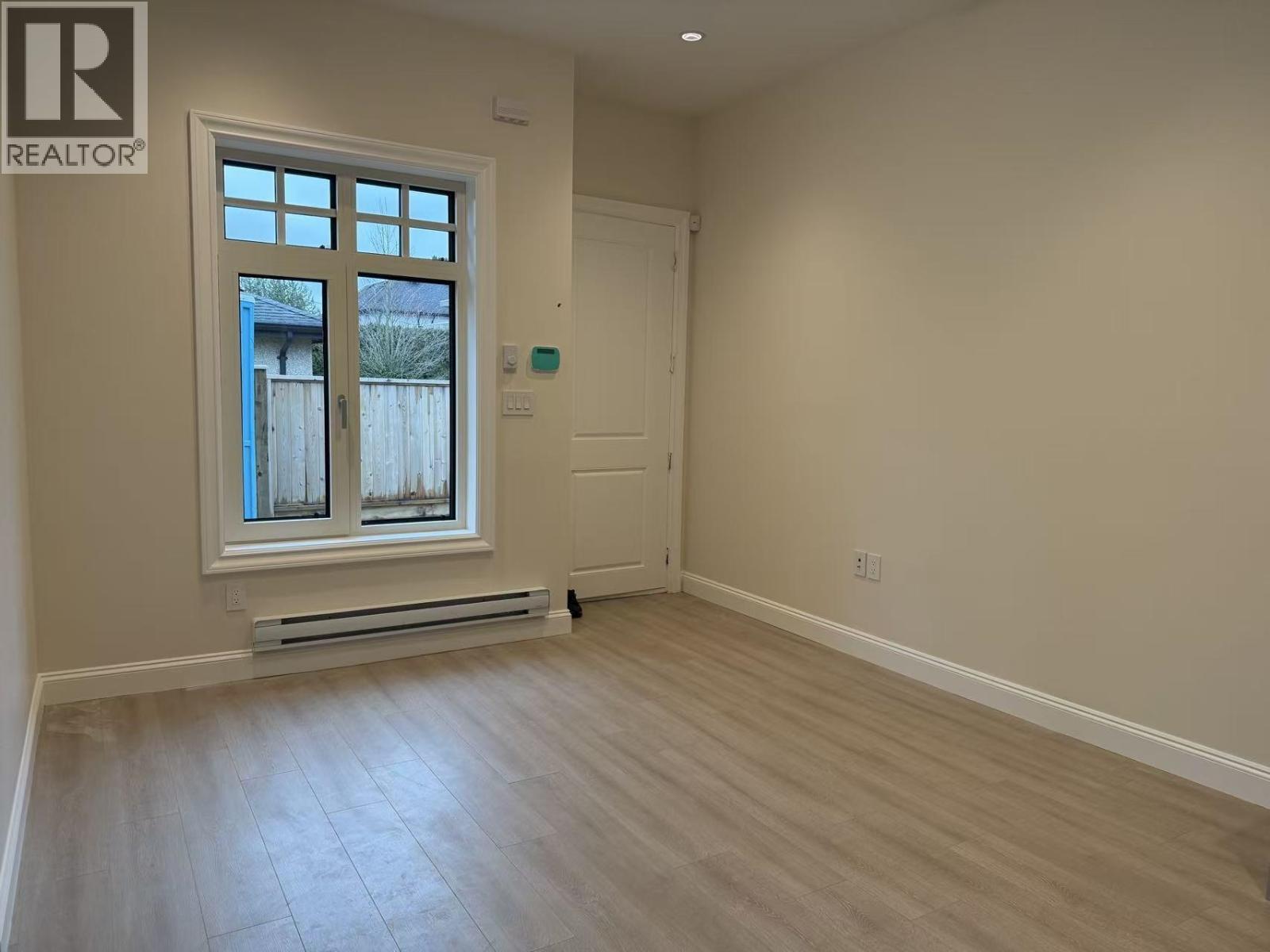 A room with a window and a door is for sale.