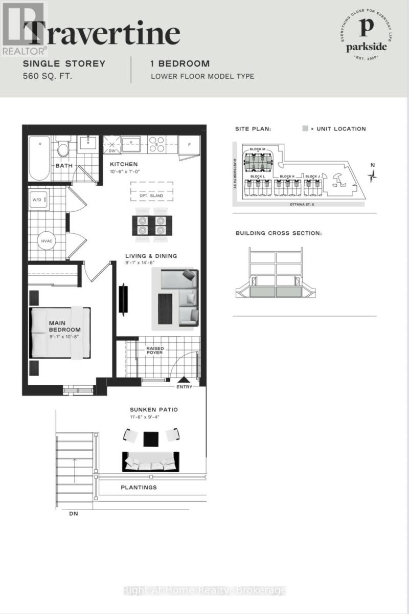 A floor plan for a Travertine single storey home with one bedroom.