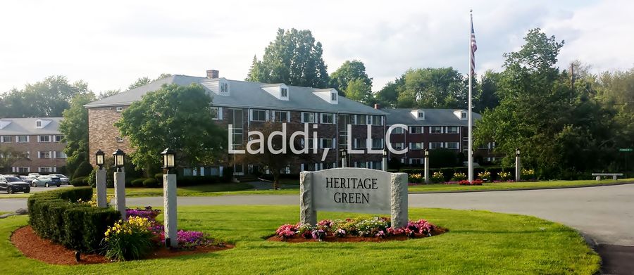 A sign for Laddi LLC stands in front of a building.