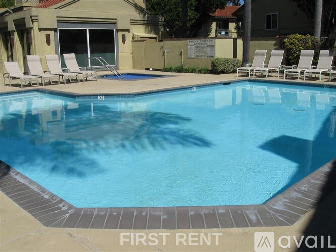 A pool with the words "First Rent" written on the bottom.