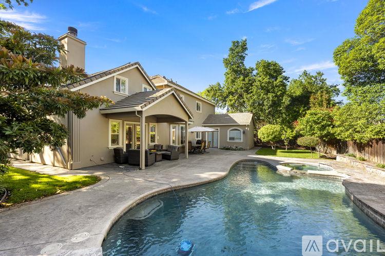 A house with a pool in the backyard.