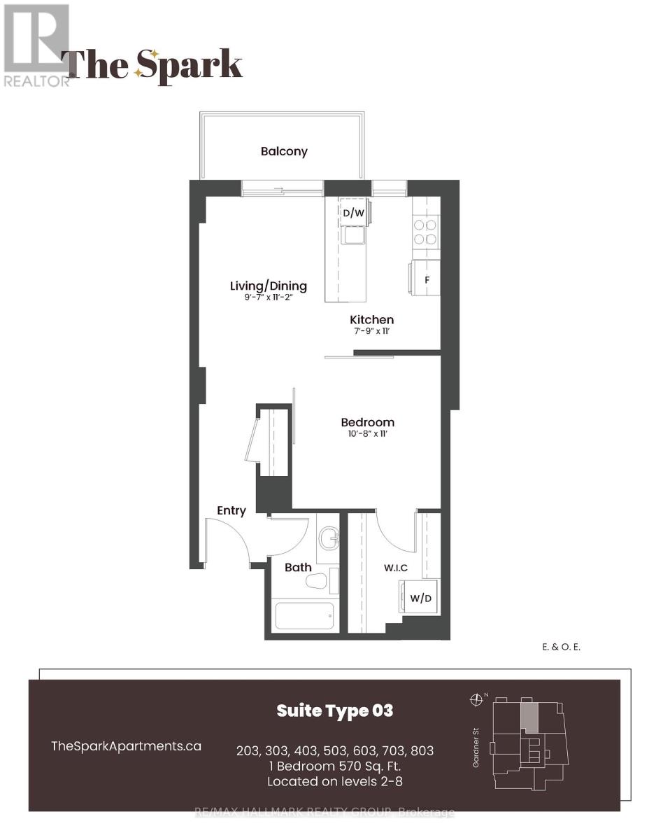 A floor plan for a suite type 03 apartment at The Spark apartments.