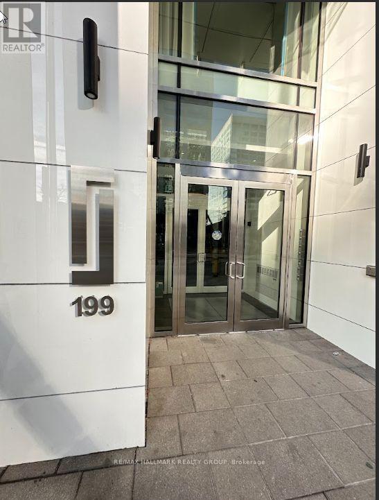 The number 199 is on a white door.