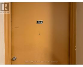 A door with a number 206 on it.