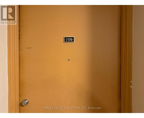 A door with a number 206 on it.