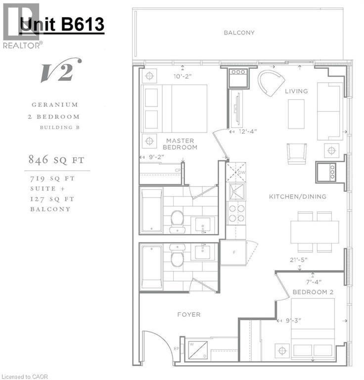 A floor plan for a Geranium 2 Bedroom Building B is shown.