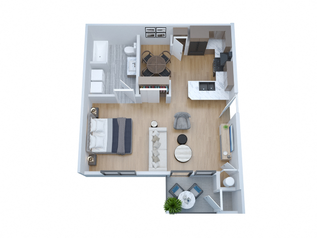 Studio, 1 Bathroom