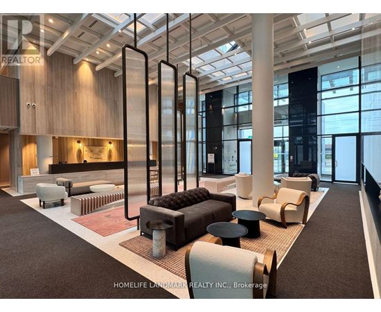 A modern waiting area with a variety of seating options.