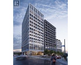 A tall building with many windows is being advertised by RE/MAX Excel.