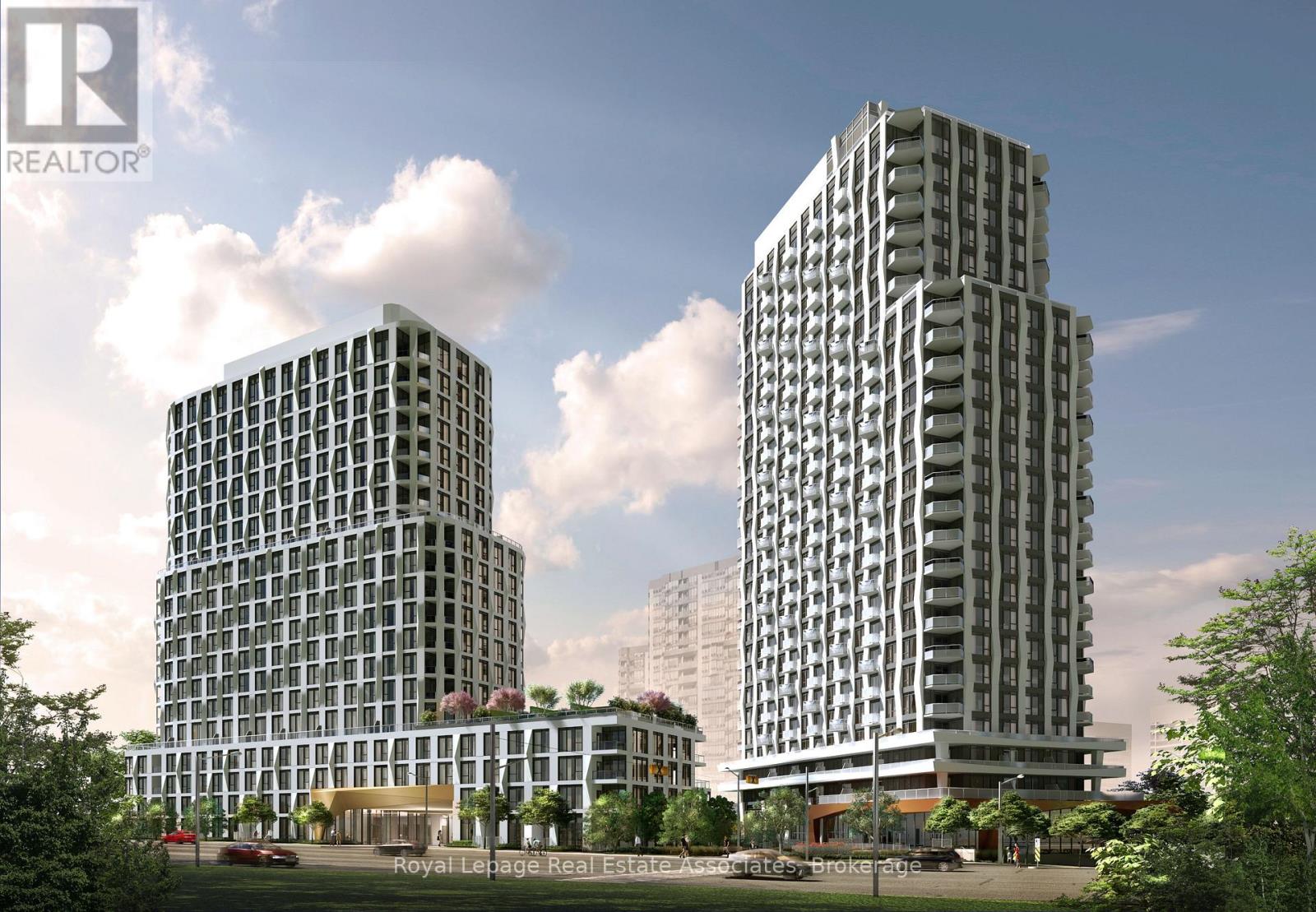 Two modern buildings are shown in the image.