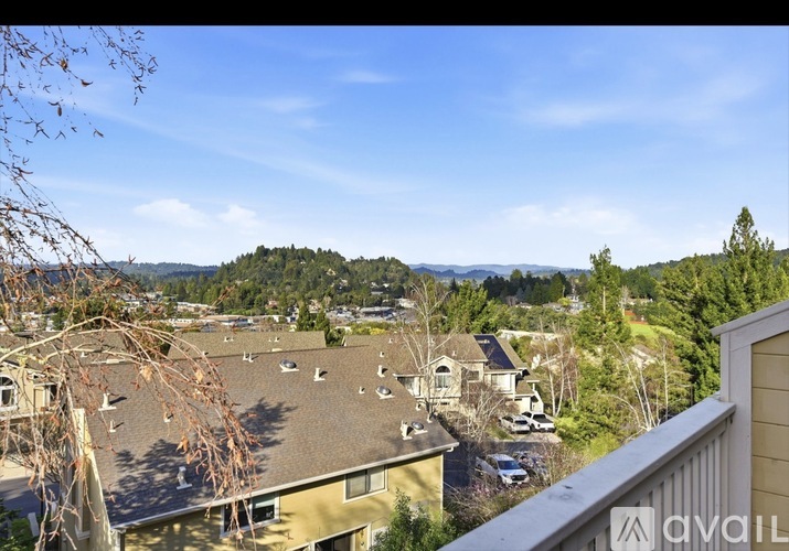Apartment complex with a mountain view.