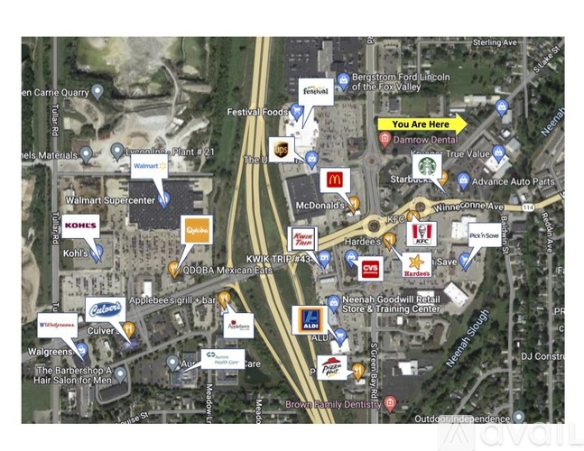 A map shows a Walmart Supercenter and other businesses in a shopping area.
