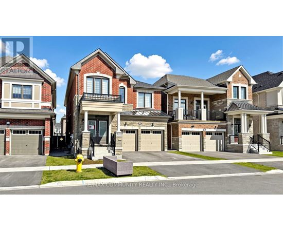 A row of houses with the text RE/MAX Community Realty, Brokerage on the bottom.