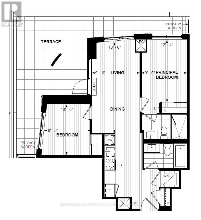 A black and white floor plan of a house with a living room, dining room, and two bedrooms.