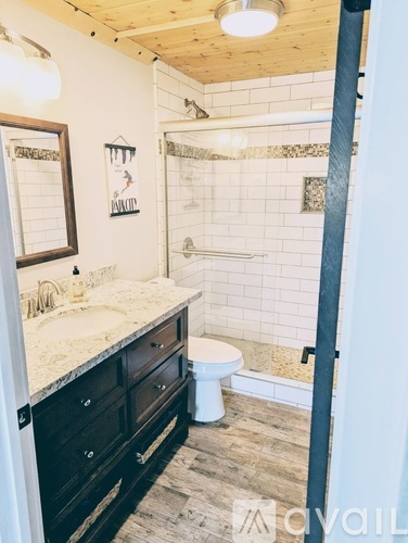 A bathroom with a white toilet and a sink.