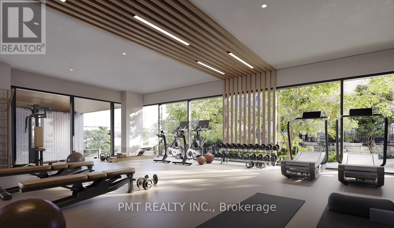 A gym with a variety of equipment is shown in the image.