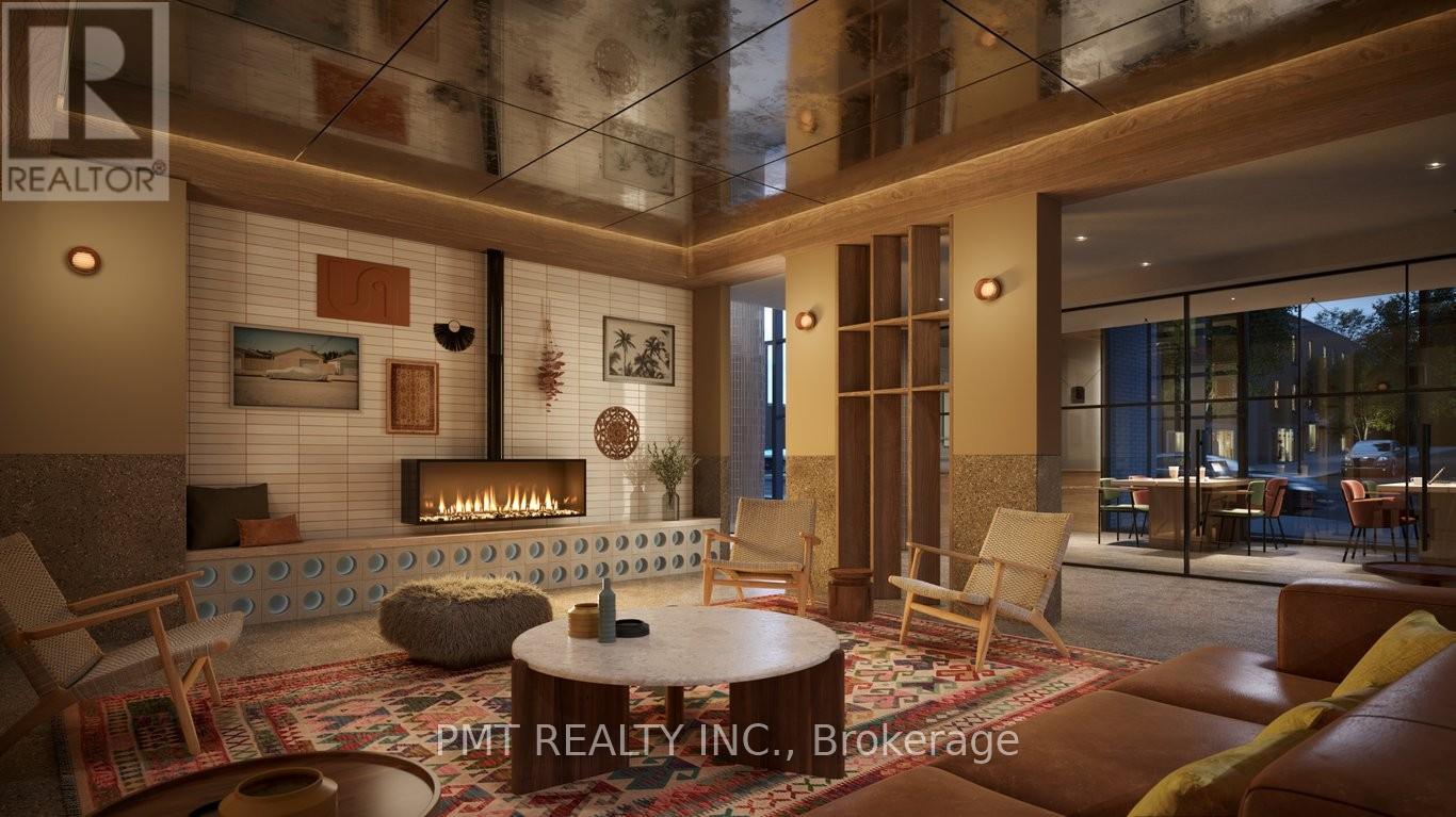 A living room with a fireplace and a couch.