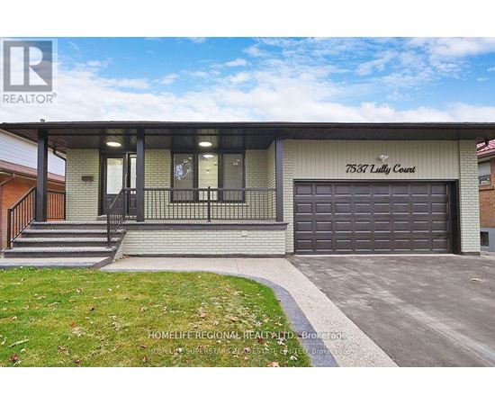 A house with a garage and a sign that says "7537 Lutty Court".