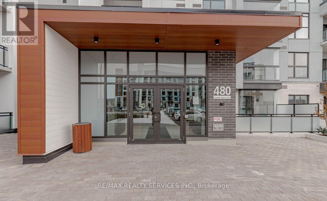 The entrance to a building with the number 480 on it.