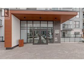 The entrance to a building with the number 480 on it.