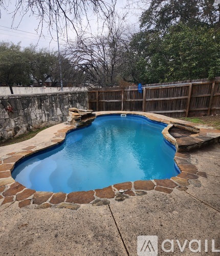A small pool surrounded by a stone border.