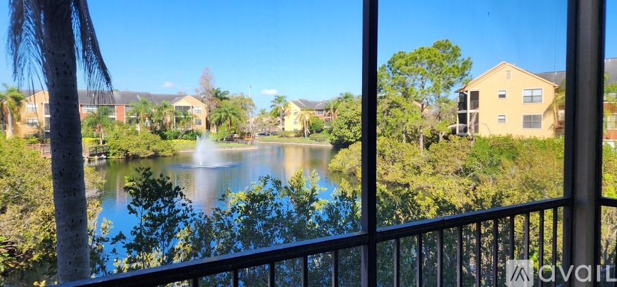A view of a lake from a balcony.