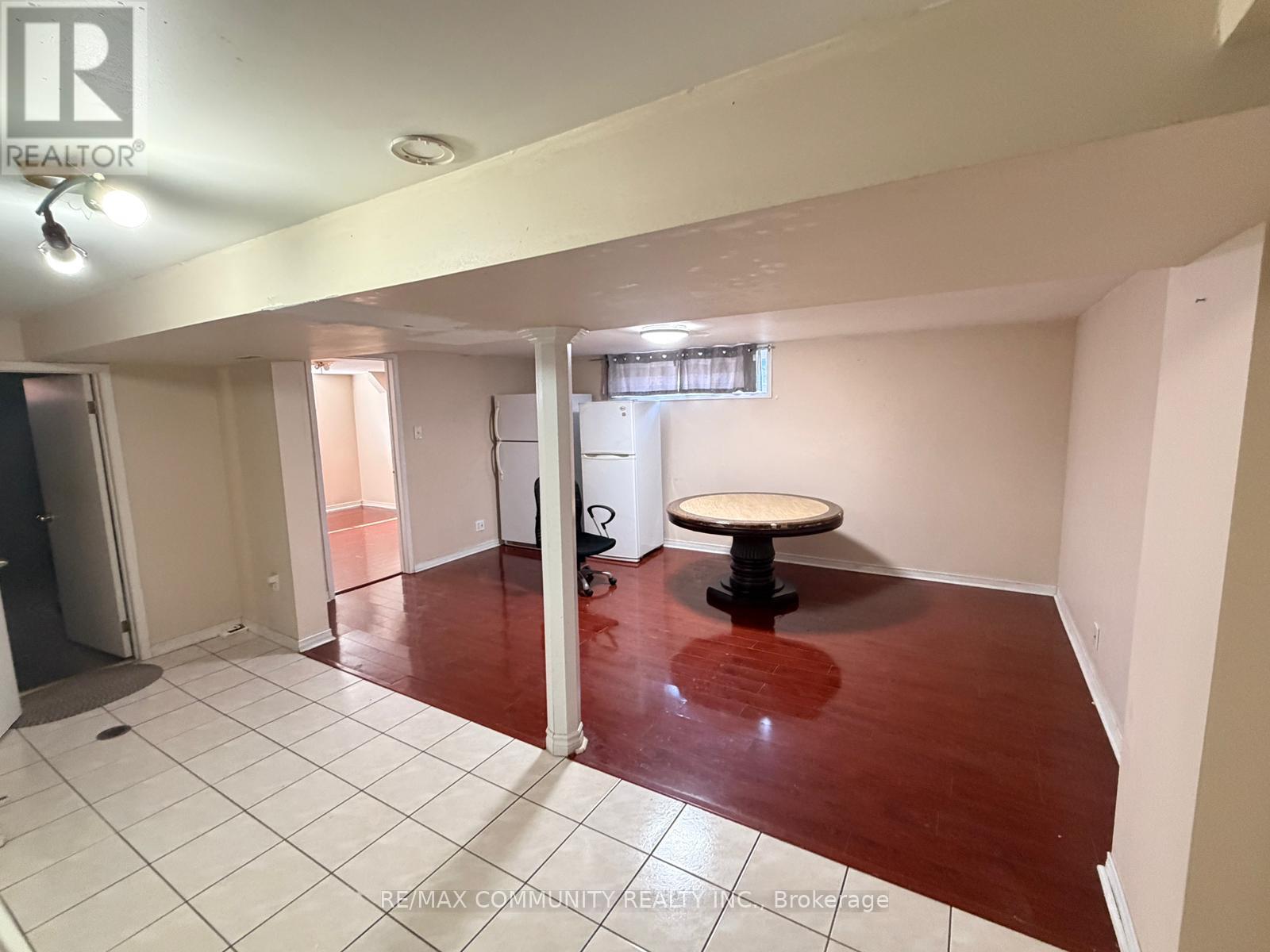 A room with a table in the middle of the room.