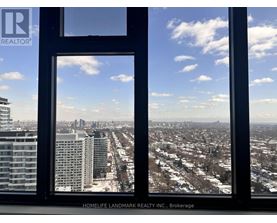 A view of a city from a high-rise building.