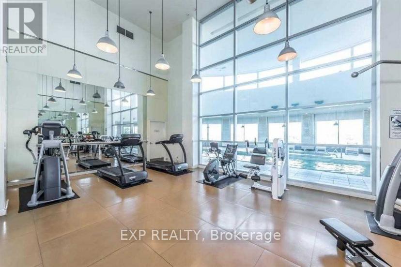 A gym with treadmills, elliptical machines, and other exercise equipment.