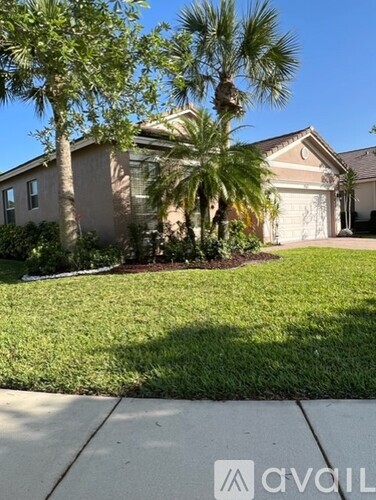 A house with a palm tree in front of it.