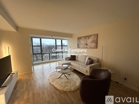 A living room with a brown leather chair and a white sofa.