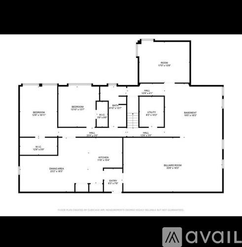 A black and white image of a floor plan for a house.