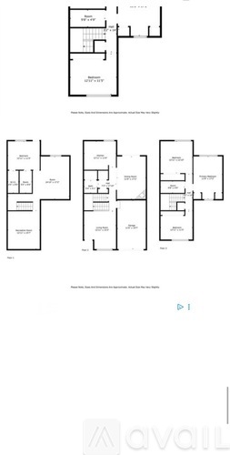 A diagram of a building's layout with multiple rooms and corridors.
