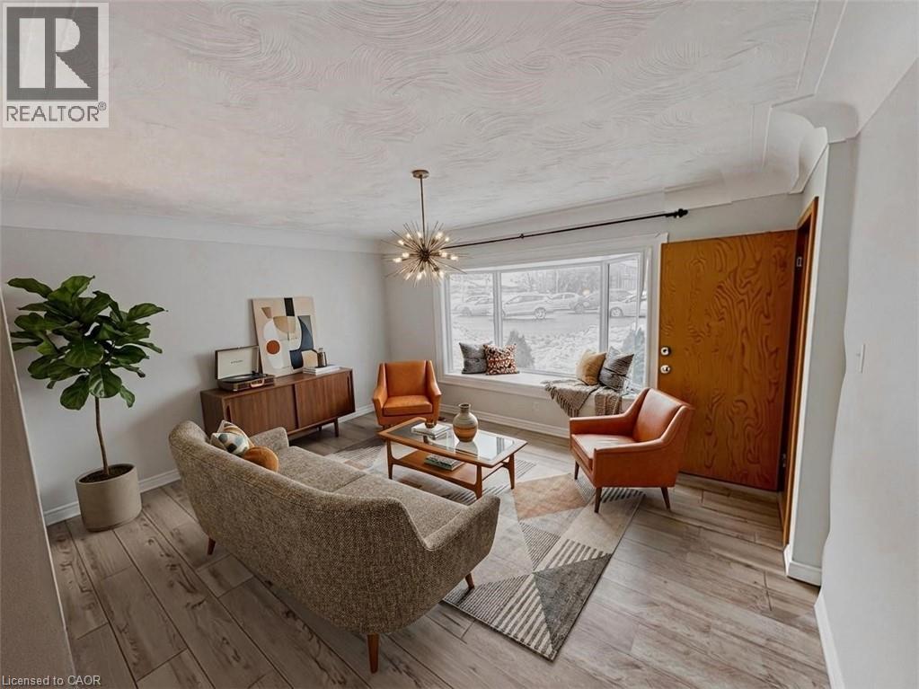 A living room with a grey sofa and a wooden coffee table.