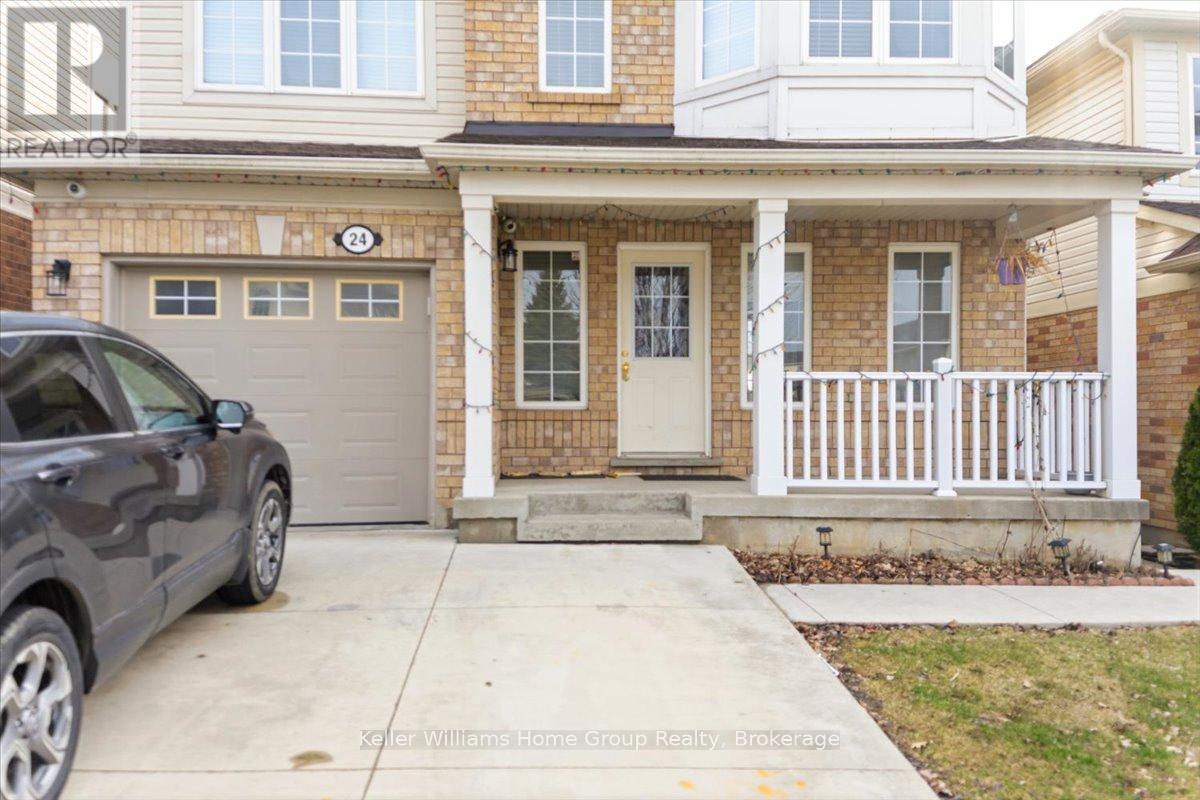 A house with a car parked in front of it.