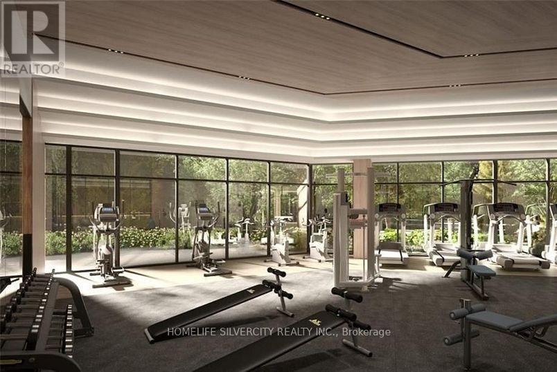 A gym with a variety of equipment including treadmills, weights and exercise machines.