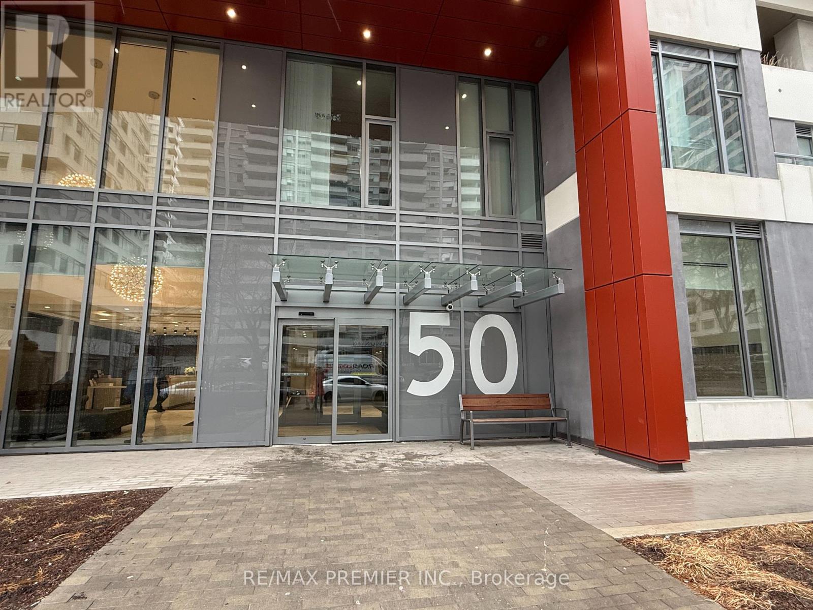 The front of a building with the number 50 on it.