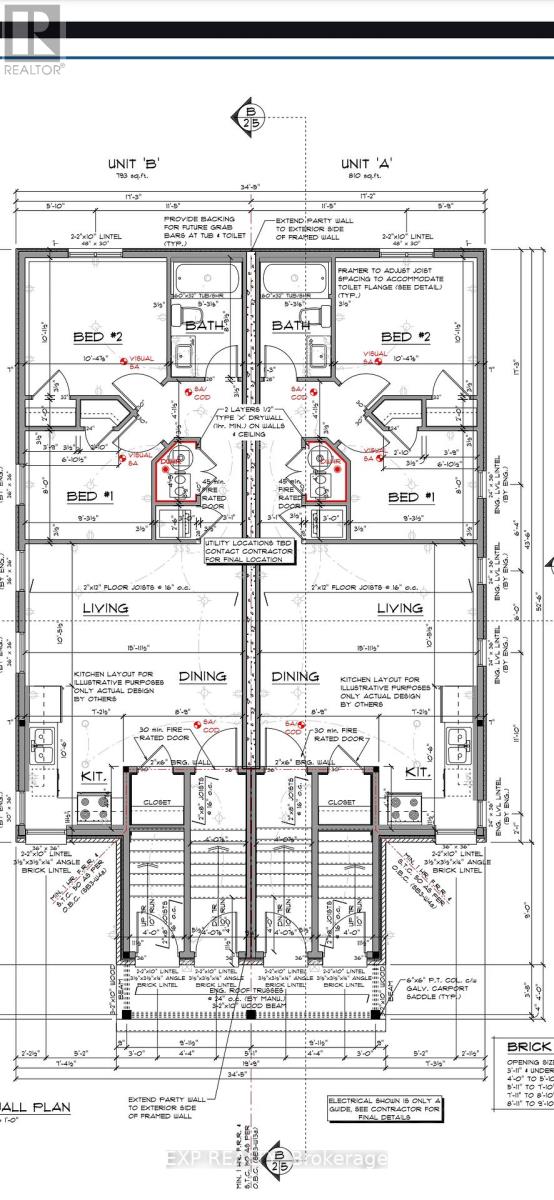 A detailed architectural floor plan for a multi-unit building.
