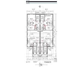 A detailed architectural floor plan for a multi-unit building.