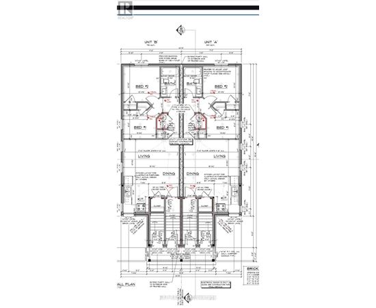 A detailed architectural floor plan for a multi-unit building.