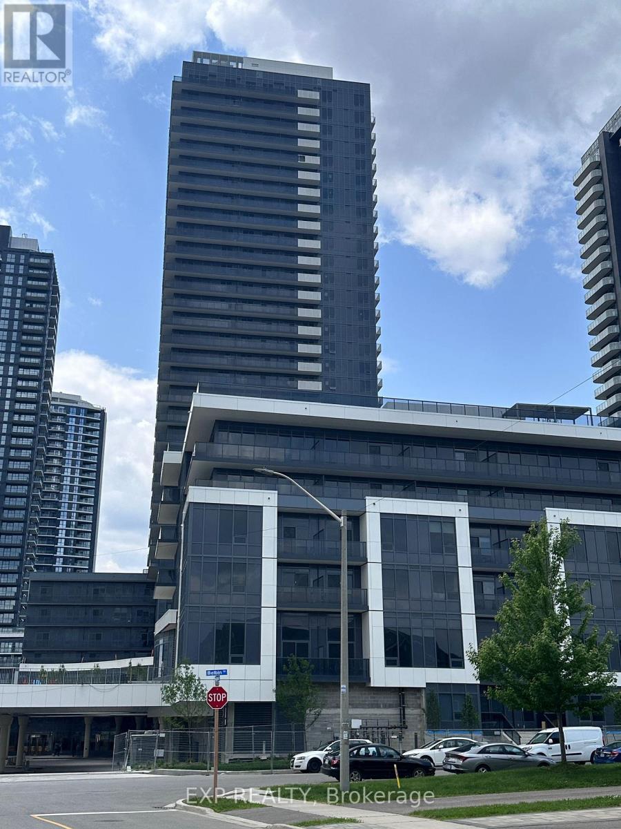 A building with a stop sign in front of it.
