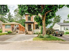 A house with a brick chimney and a tree in front.