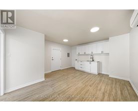 A white room with wooden flooring and a large white cabinet.