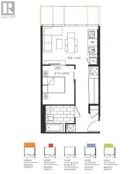 A floor plan for a property with a living room, kitchen, and three bedrooms.