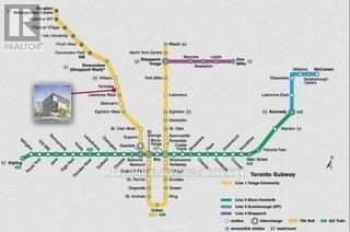 A map of the Toronto Subway system with various lines and stations.